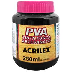 TINTA PVA FOSCA 250ML 520 PRETO - ACRILEX