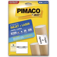 ETIQUETA LASER 25 FOLHAS MODELO: 8296 - PIMACO