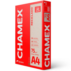 PAPEL A4 CHAMEX RECICLADO 210X297MM 500 FOHAS 75 GRAMAS