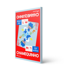 PAPEL A4 CHAMEQUINHO 210X297MM 100 FOLHAS 75 GRAMAS AZUL