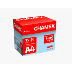 PAPEL CHAMEX A4 COLORS 500 FOLHAS 75 GRAMAS AZUL