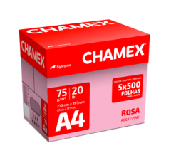 PAPEL CHAMEX A4 COLORS 500 FOLHAS 75 GRAMAS ROSA