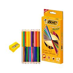 LAPIS DE COR COM 12 CORES BICOLOR - BIC