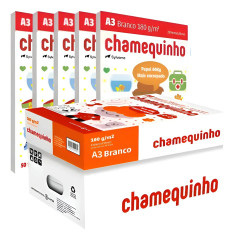 PAPEL A3 CHAMEQUINHO 297X420 50 FOLHAS 180 GRAMAS BRANCO - CHAMEX
