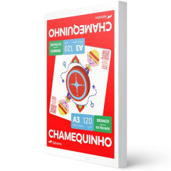 PAPEL A3 CHAMEQUINHO 297X420 50 FOLHAS 120 GRAMAS BRANCO - CHAMEX