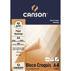 PAPEL CANSON CROQUIS 40G A4 50 FOLHAS