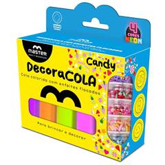 COLA COLORIDA COM ENFEITES FLOCADOS CANDY COM 04 CORES -  MASTER