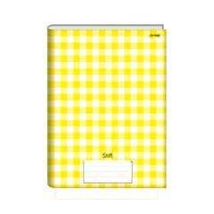 CADERNO CAPA DURA BROCHURA UNIVERSITARIO 096 FOLHAS XADREZ AMARELO - JANDAIA