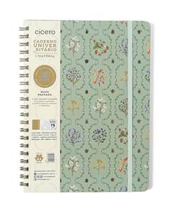CADERNO ESPIRAL JARDIM PAUTADO 20X27,5 VERDE 1 MATERIA 80 FLS - CICERO