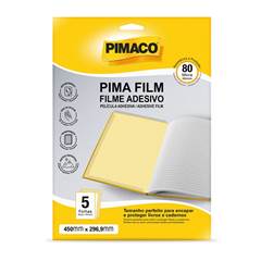 ADESIVO TRANSPARENTE PIMA FILME 45X29,6CM COM 5 FOLHAS - PIMACO