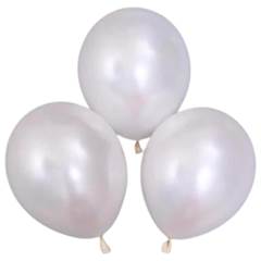 BALAO 9 METALIZADO 50X1 BRANCO - BALOES JOY