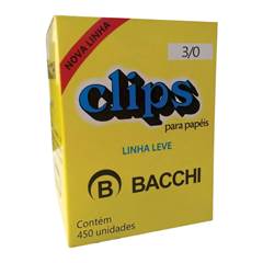 CLIPS 3/0 GALVANIZADO 50 UNIDADES - BACCHI