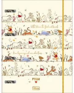 CADERNO ARGOLADO CARTONADO COM ELASTICO POOH - TILIBRA