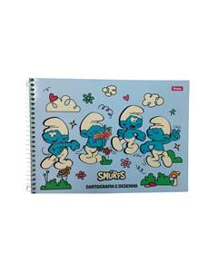 CADERNO CAPA DURA ESPIRAL 080FOLHAS CARTOGRAFICO OS SMURFS - FORONI
