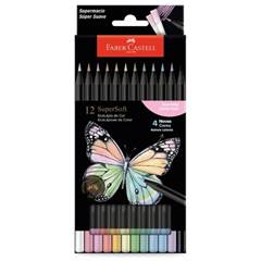 LAPIS DE COR 12 CORES PASTEL SUPERSOFT - FABER CASTELL