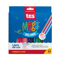 LAPIS COR 24X1 MEGA  COLOR CORES MIX  - TRIS