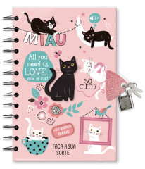 DIARIO C/CHAVE GATO NA JANELA 4375- FINA IDEIA