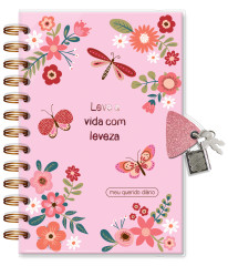 DIARIO C/CHAVE BORBOLETAS NO JARDIM 4374- FINA IDEIA