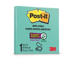 BLOCO ADESIVO POST-IT POP-UP 76X76 AZUL ÁGUA 90 FOLHAS - 3M
