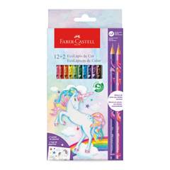 LAPIS DE COR 12X1 +2 LAPIS MISTURINHA UNICORNIO - FABER CASTELL