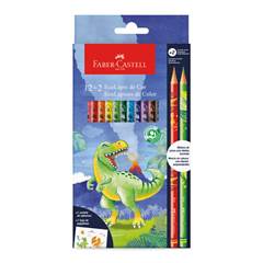 LAPIS DE COR 12X1 +2 LAPIS MISTURINHA DINOSSAURO - FABER CASTELL