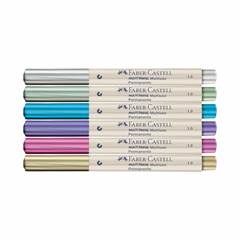 PINCEL PERMANENTE 1.0 MULTIMARK 6X1 CORES METALICAS - FABER-CASTELL
