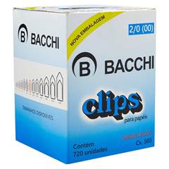 CLIPS 2/0 (00) NIQUELADO 720 UNIDADES - BACCHI