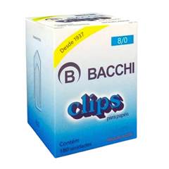 CLIPS 8/0 NIQUELADO 180 UNIDADES - BACCHI