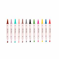 MARCADOR CRIATIVO FLOW COM 12 CORES - CIS