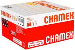 PAPEL SULFITE CHAMEX A4 500 FOLHAS 75 GRAMAS BRANCO CAIXA COM 05 RESMA - CHAMEX