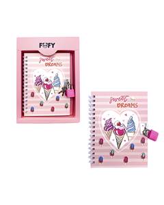 DIARIO CAPA DURA 45 FOLHAS  CANDY ROSA FF6059 - FOFY